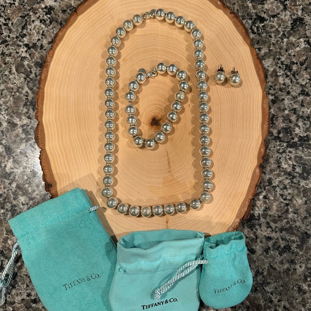 Tiffany & Co. Silver Bead Jewelry Set